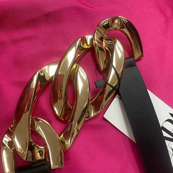 NWT ZARA LINKED BUCKLE BELT Sz 30 - Picture 10 of 12